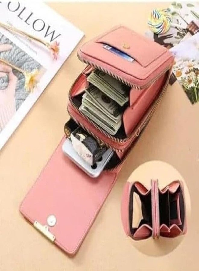 Jenon PU Leather Cell Phone Crossbody Bag with Clear Touch Screen Window, Small Shoulder Sling Phone Pouch for Women with Adjustable Strap and Multiple Storage Pockets - Image 3